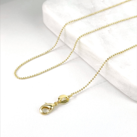 18K Gold Filled Bead Ball Link Chain - Picture 5 of 9